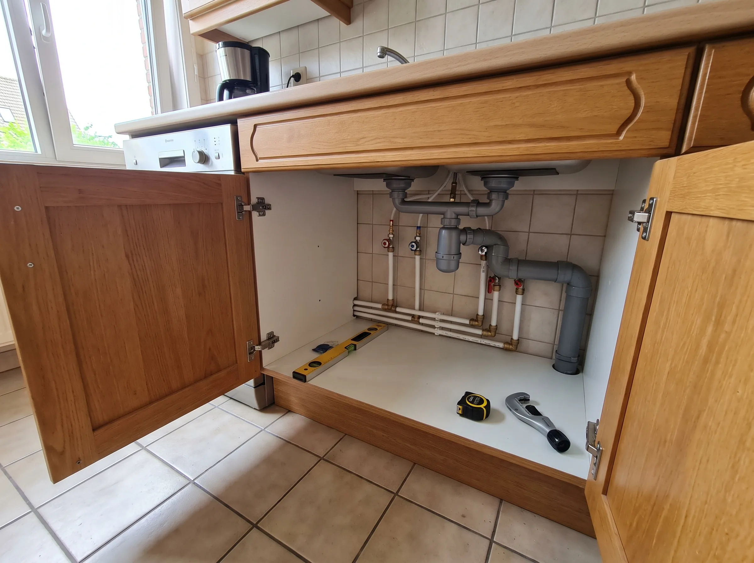Sanitaire leidingen keuken
